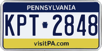 PA license plate KPT2848