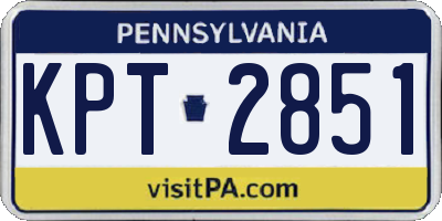 PA license plate KPT2851