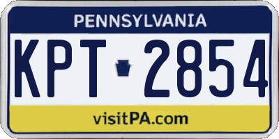 PA license plate KPT2854