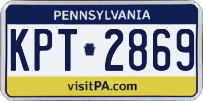PA license plate KPT2869