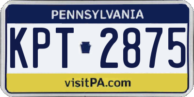 PA license plate KPT2875