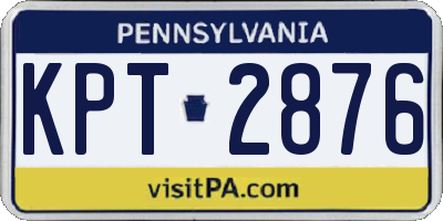 PA license plate KPT2876