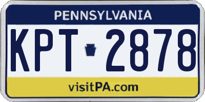 PA license plate KPT2878