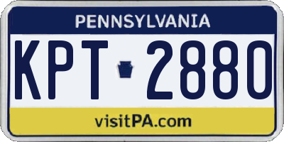 PA license plate KPT2880