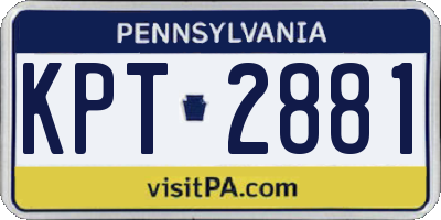 PA license plate KPT2881