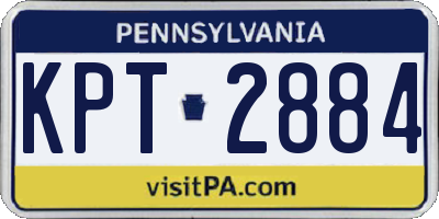 PA license plate KPT2884
