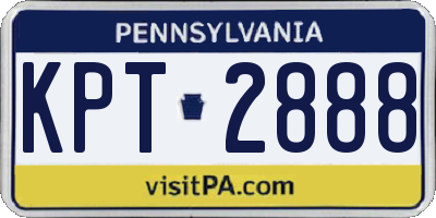 PA license plate KPT2888