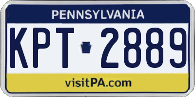 PA license plate KPT2889