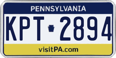 PA license plate KPT2894