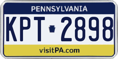 PA license plate KPT2898