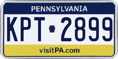 PA license plate KPT2899