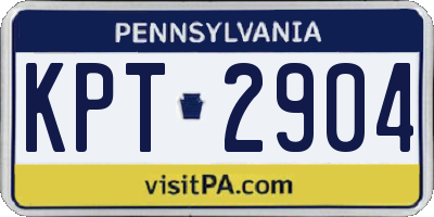 PA license plate KPT2904