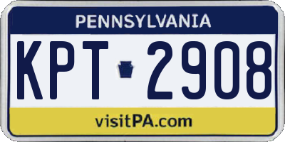 PA license plate KPT2908