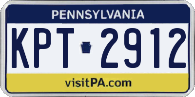 PA license plate KPT2912