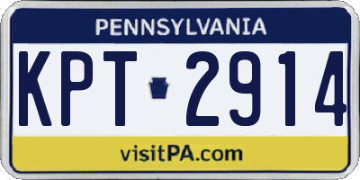 PA license plate KPT2914