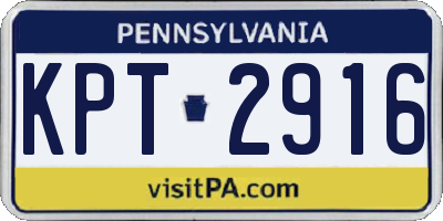 PA license plate KPT2916
