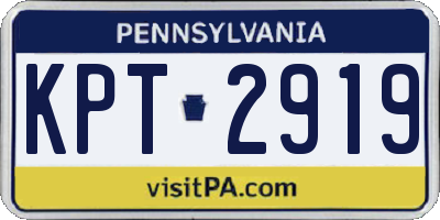 PA license plate KPT2919