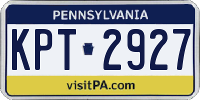 PA license plate KPT2927