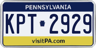 PA license plate KPT2929