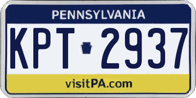 PA license plate KPT2937