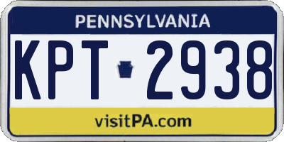 PA license plate KPT2938