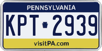 PA license plate KPT2939