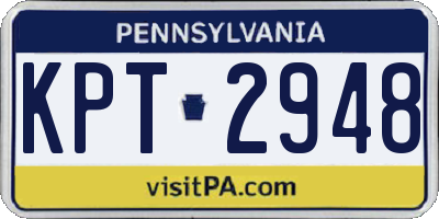 PA license plate KPT2948