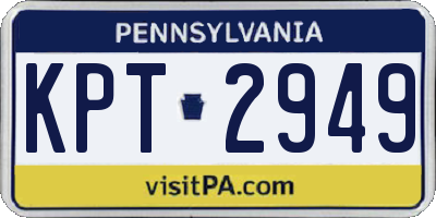 PA license plate KPT2949