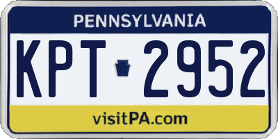 PA license plate KPT2952