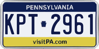 PA license plate KPT2961