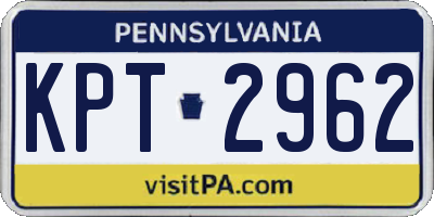 PA license plate KPT2962