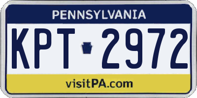 PA license plate KPT2972