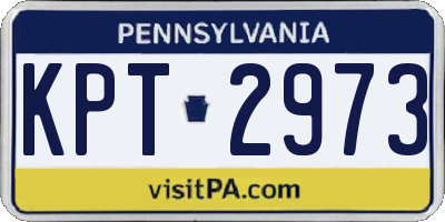PA license plate KPT2973