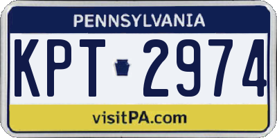 PA license plate KPT2974