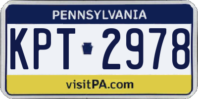 PA license plate KPT2978
