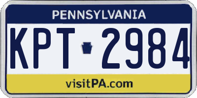 PA license plate KPT2984