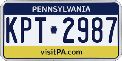 PA license plate KPT2987