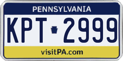 PA license plate KPT2999