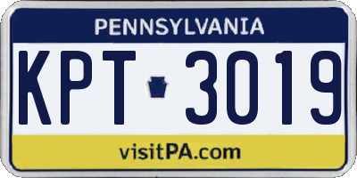 PA license plate KPT3019