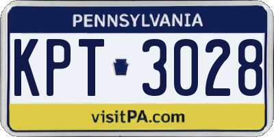 PA license plate KPT3028