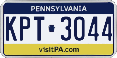 PA license plate KPT3044