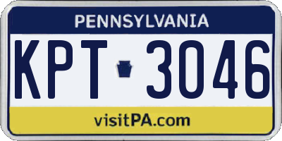 PA license plate KPT3046