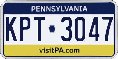 PA license plate KPT3047