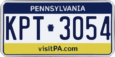 PA license plate KPT3054