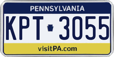 PA license plate KPT3055