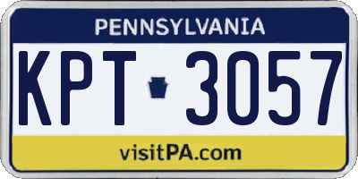 PA license plate KPT3057