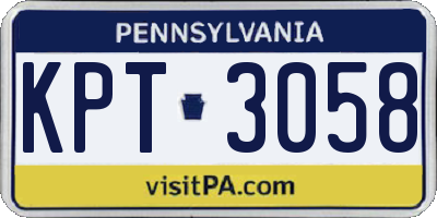 PA license plate KPT3058