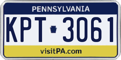 PA license plate KPT3061