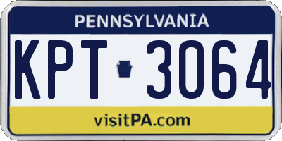 PA license plate KPT3064