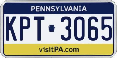 PA license plate KPT3065